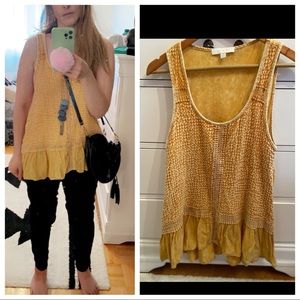 Size medium, cute, yellow anthropologie tank top